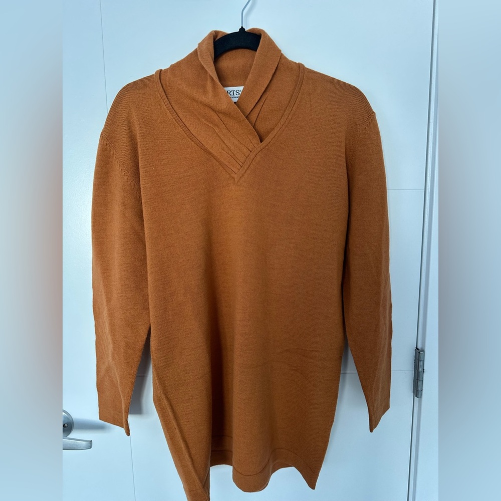 Vintage Ports International Pure Virgin Wool Sweater Shawl Collar Size S